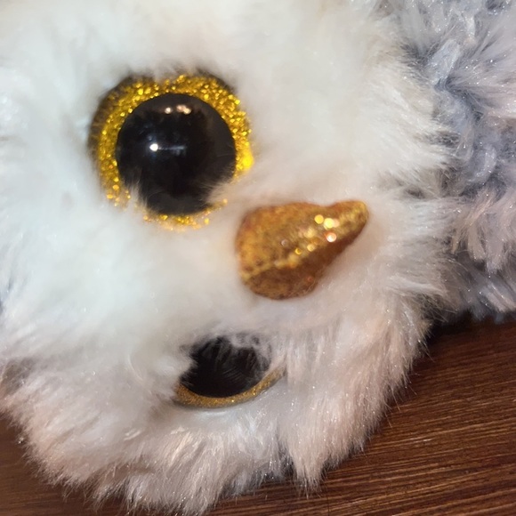 Ty Owls 🦉 2 Mimi baby owls, 1 larger grey white gold glitter Owlette TySilk​​ - Picture 6 of 8